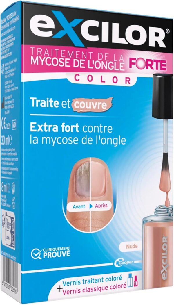 Traitement mycose ongle Excilor Forte Color Nude réparateur-0