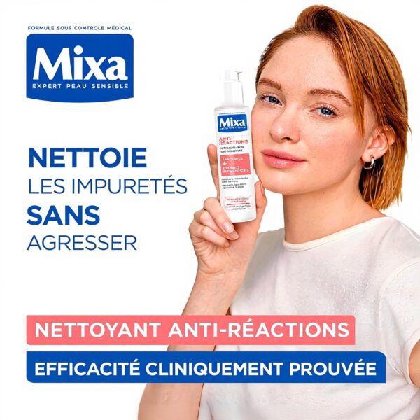 Nettoyant visage Mixa peaux réactives panthénol probiotiques