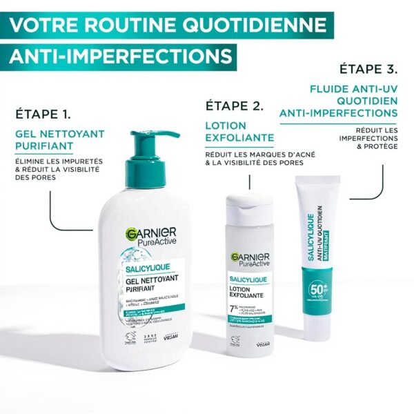 Gel nettoyant visage Garnier Pure Active purifie hydrate