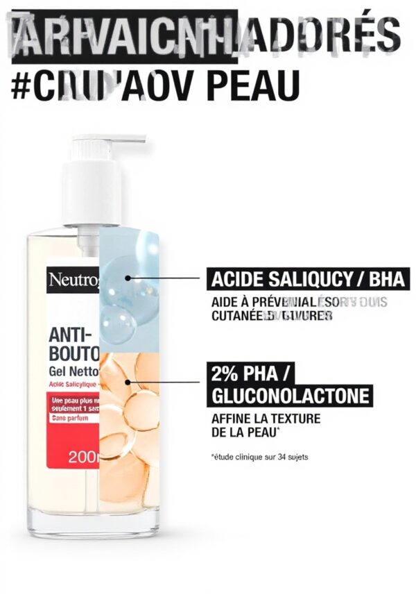 Gel nettoyant anti-boutons Neutrogena acide salicylique PHA
